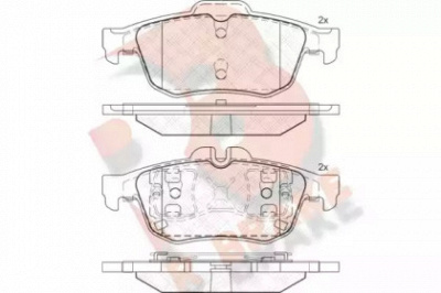 R BRAKE rb2025 -  Комплект тормозных колодок, дисковый тормоз